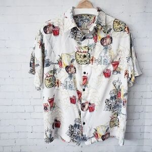 Big Dogs Mens Button Up Short Sleeve Shirt Size S / M Lightweight Corduroy Y2K